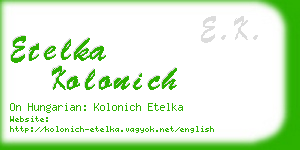 etelka kolonich business card